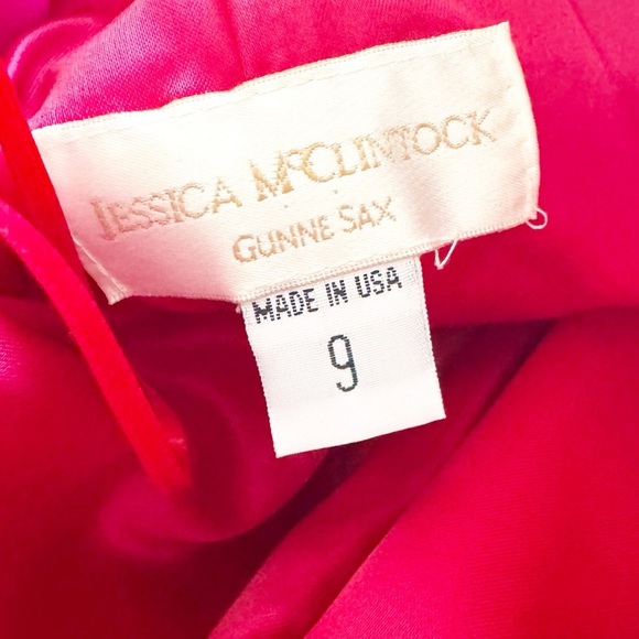 Jessica McClintock Gunne Sax Red Satin Strapless Dress - Picture 9 of 10